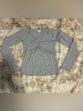 POL Scattered Floral Long Sleeve Top